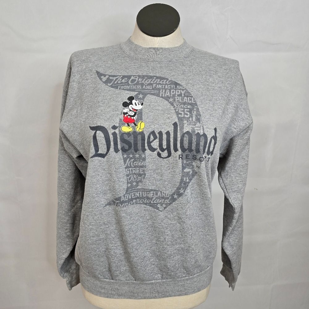 VTG Disneyland Resort Gray Crewneck Long Sleeve Hanes Sweatshirt Sz M